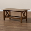Baxton Studio Reese Walnut Brown Finished Rectangular Wood Coffee Table 162-10335